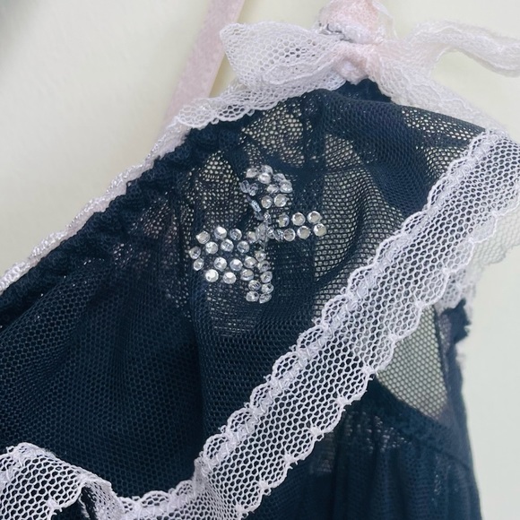 Y2K Vintage Victoria's Secret Babydoll Mesh & Lace Babydoll and Panties - Picture 7 of 8